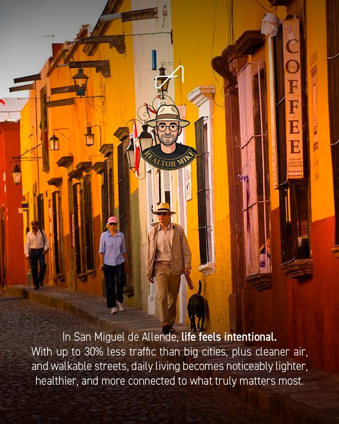 A quiet cobblestone street in San Miguel de Allende. Life feels intentional.