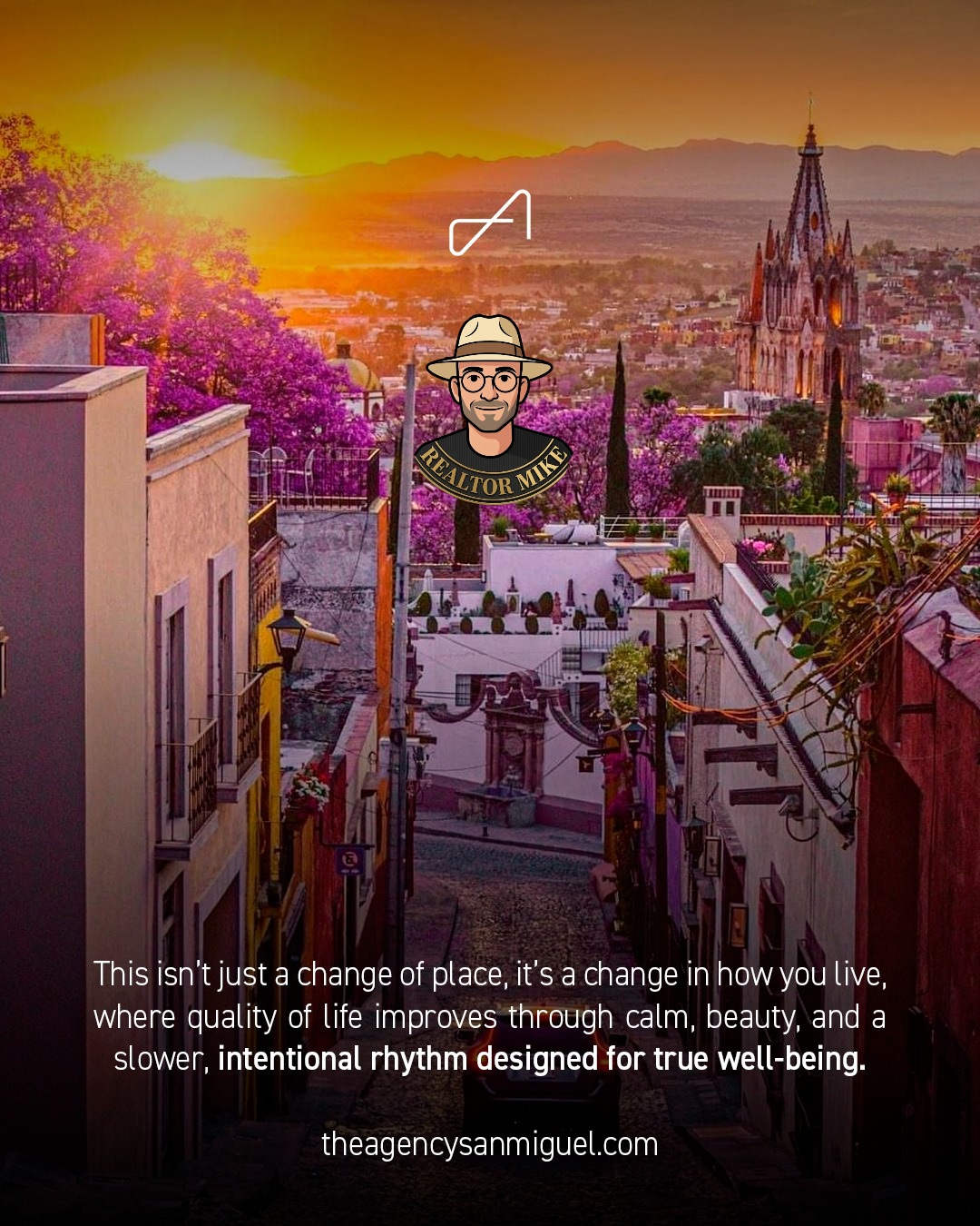 Warm sunset over the rooftops of San Miguel de Allende.